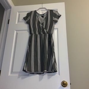 Black and white striped dress